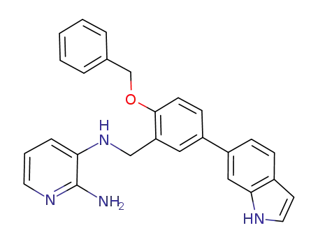 Molecular Structure of 892873-11-9 (2,3-Pyridinediamine, N3-[[5-(1H-indol-6-yl)-2-(phenylmethoxy)phenyl]methyl]-)