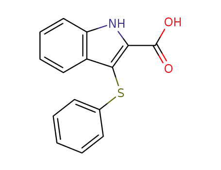 Molecular Structure of 116757-25-6 (1H-Indole-2-carboxylic acid, 3-(phenylthio)-)