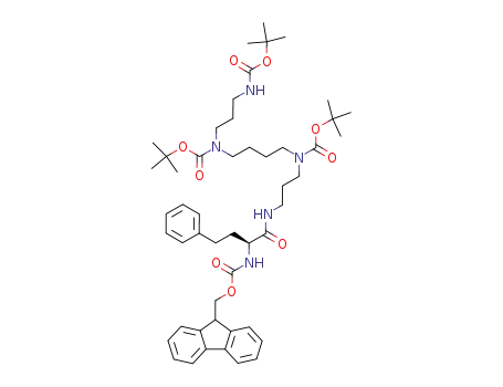 2,5,9,14,18-Pentaazanonadecanedioic acid,
9,14-bis[(1,1-dimethylethoxy)carbonyl]-4-oxo-3-(2-phenylethyl)-,
18-(1,1-dimethylethyl) 1-(9H-fluoren-9-ylmethyl) ester, (3S)-