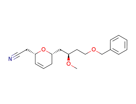 2H-Pyran-2-acetonitrile,
5,6-dihydro-6-[(2R)-2-methoxy-4-(phenylmethoxy)butyl]-, (2S,6S)-
