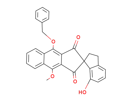 2,3-dihydro-7-hydroxy-1H-indene-1-spiro-2'-<4'-methoxy-9'-(phenylmethoxy)-2'H-benz<f>indene>-1',3'-dione