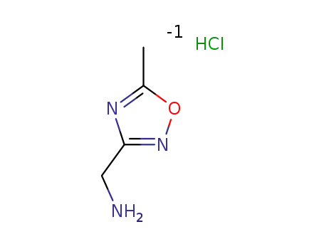 Molecular Structure of 1184986-84-2 (C-(5-Methyl-[1,2,4]oxadiazol-3-yl)-methylaminehydrochloride)