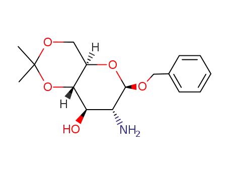 Molecular Structure of 102794-17-2 (benzyl 2-amino-2-deoxy-4,6-O-isopropylidene-β-D-glucopyranoside)