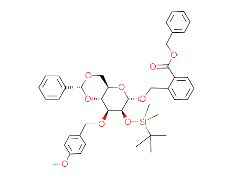2'-(benzyloxycarbonyl)benzyl 4,6-O-benzylidene-2-O-tert-butyldimethylsilyl-3-O-p-methoxybenzyl-α-D-mannopyranoside