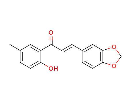Molecular Structure of 16635-71-5 ((E)-3-(benzo[d][1,3]dioxol-5-yl)-1-(2-hydroxy-5-methylphenyl)prop-2-en-1-one)