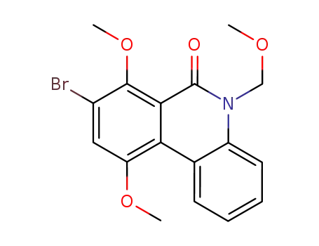 Molecular Structure of 951307-21-4 (8-bromo-7,10-dimethoxy-5-(methoxymethyl)phenanthridin-6(5H)-one)