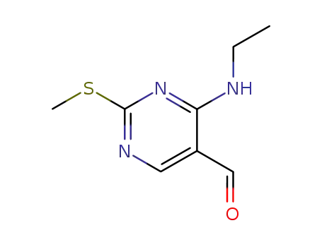 Molecular Structure of 185040-35-1 (4-(ethylaMino)-2-(Methylthio)pyriMidine-5-carbaldehyde)