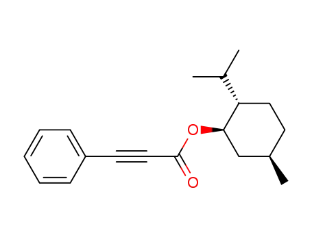 Molecular Structure of 59078-31-8 (2-Propynoic acid, 3-phenyl-,
(1R,2S,5R)-5-methyl-2-(1-methylethyl)cyclohexyl ester)