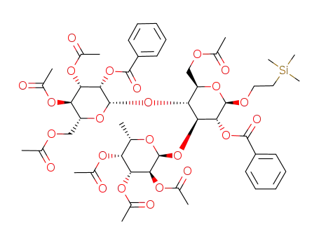 2-(trimethylsilyl)ethyl 3,4,6-tri-O-acetyl-2-O-benzoyl-β-D-mannopyranosyl-(1->4)-[2,3,4-tri-O-acetyl-α-L-fucopyranosyl-(1->3)]-2-O-benzoyl-6-O-acetyl-β-D-glucopyranoside
