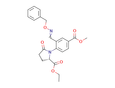 Molecular Structure of 902137-42-2 ((S)-1-[2-(Benzyloxyimino-methyl)-4-methoxycarbonyl-phenyl]-5-oxo-pyrrolidine-2-carboxylic acid ethyl ester)