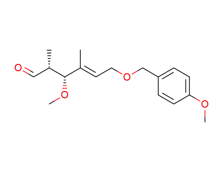 Molecular Structure of 147438-60-6 ((E)-(2R,3R)-3-Methoxy-6-(4-methoxy-benzyloxy)-2,4-dimethyl-hex-4-enal)