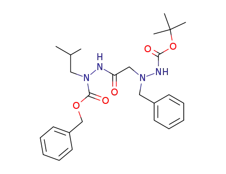 Molecular Structure of 827337-69-9 (Hydrazinecarboxylic acid,
2-[[2-[(1,1-dimethylethoxy)carbonyl]-1-(phenylmethyl)hydrazino]acetyl]-1-
(2-methylpropyl)-, phenylmethyl ester)