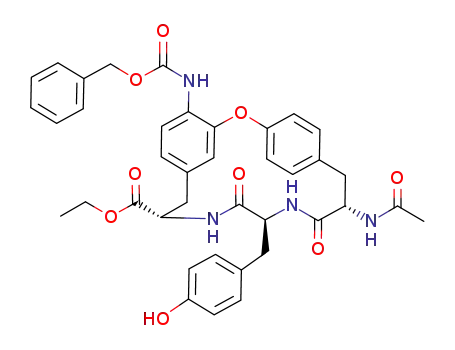 (9S,12S,15S)-15-Acetylamino-4-benzyloxycarbonylamino-12-(4-hydroxy-benzyl)-11,14-dioxo-2-oxa-10,13-diaza-tricyclo[15.2.2.1<sup>3,7</sup>]docosa-1<sup>(20)</sup>,3<sup>(22)</sup>,4,6,17<sup>(21)</sup>,18-hexaene-9-carboxylic acid ethyl ester