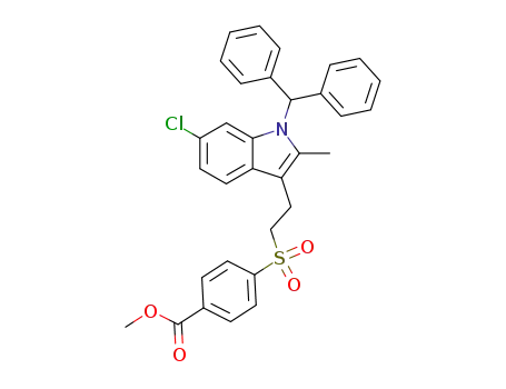 Benzoic acid,
4-[[2-[6-chloro-1-(diphenylmethyl)-2-methyl-1H-indol-3-yl]ethyl]sulfonyl]-,
methyl ester