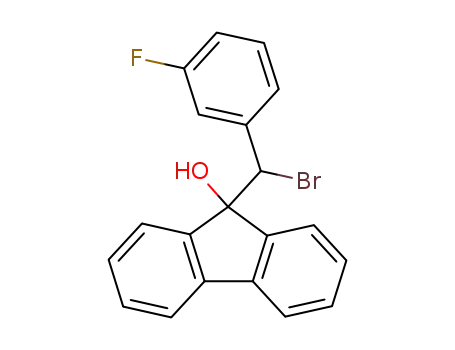 Molecular Structure of 110210-82-7 (9H-Fluoren-9-ol, 9-[bromo(3-fluorophenyl)methyl]-)
