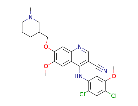 4-[(2,4-DICHLORO-5-METHOXYPHENYL)AMINO]-6-METHOXY-7-[(1-METHYL-4-PIPERIDIN-3-YL)METHOXY]-3 QUINOLINECARBONITRILECAS