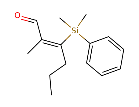Molecular Structure of 119481-09-3 ((Z)-2-methyl-3-(dimethylphenylsilyl)-2-hexenal)