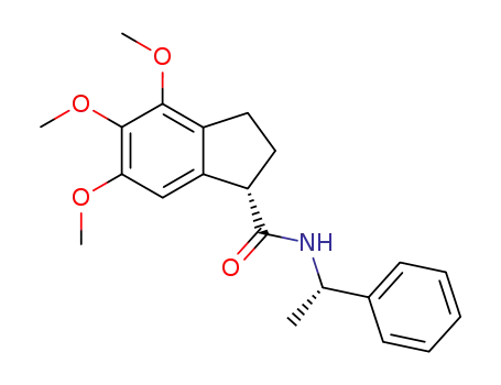 Molecular Structure of 890309-63-4 (1H-Indene-1-carboxamide,
2,3-dihydro-4,5,6-trimethoxy-N-[(1S)-1-phenylethyl]-, (1S)-)