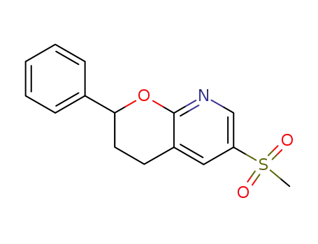 Molecular Structure of 102830-68-2 (6-(methylsulfonyl)-2-phenyl-3,4-dihydro-2H-pyrano[2,3-b]pyridine)