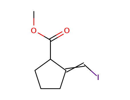 Molecular Structure of 110550-93-1 (Cyclopentanecarboxylic acid, 2-(iodomethylene)-, methyl ester, (E)-)