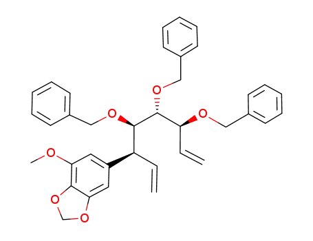 6-((3S,4R,5R,6S)-4,5,6-tri(benzyloxy)octa-1,7-dien-3-yl)-4-methoxybenzo[d][1,3]dioxole