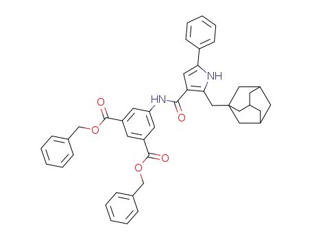 Molecular Structure of 372489-01-5 (5-((2-adamantan-1-ylmethyl-5-phenyl-1H-pyrrole-3-carbonyl)amino)isophthalic acid dibenzyl ester)