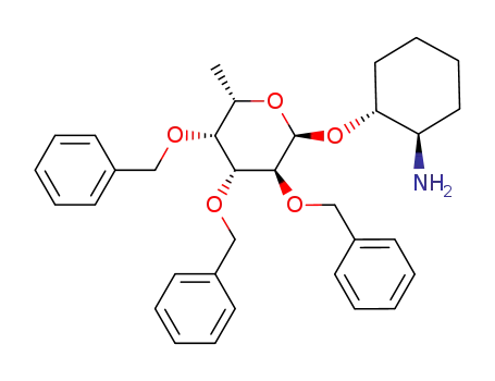 (1R,2R)-2-((2R,3S,4R,5R,6S)-3,4,5-Tris-benzyloxy-6-methyl-tetrahydro-pyran-2-yloxy)-cyclohexylamine