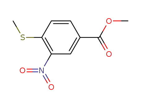 Molecular Structure of 51919-71-2 (methyl 4-(methylsulfanyl)-3-nitrobenzenecarboxylate)