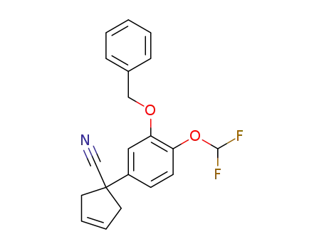 Molecular Structure of 577968-62-8 (3-Cyclopentene-1-carbonitrile,
1-[4-(difluoromethoxy)-3-(phenylmethoxy)phenyl]-)
