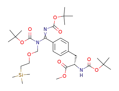 N-(tert-butoxycarbonyl)-4-{1,3-bis(tert-butoxycarbonyl)-3-[2-(trimethylsilyl)ethoxymethyl]}amidino-L-phenylalanine, methyl ester