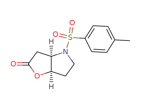 Molecular Structure of 101927-00-8 (cis-N-(tolylsulfonyl)-3-hydroxypyrrolidine-2-acetic acid lactone)