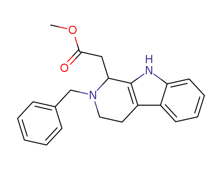 Molecular Structure of 89827-54-3 (1H-Pyrido[3,4-b]indole-1-acetic acid,
2,3,4,9-tetrahydro-2-(phenylmethyl)-, methyl ester)