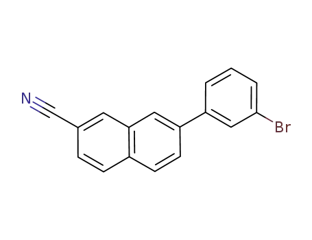 Molecular Structure of 914262-89-8 (2-Naphthalenecarbonitrile, 7-(3-bromophenyl)-)