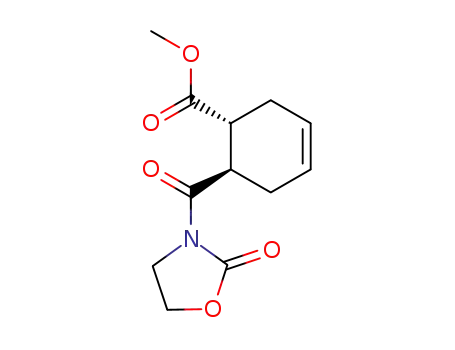 Molecular Structure of 116733-43-8 ((1R,6R)-6-(2-oxo-oxazolidine-3-carbonyl)-cyclohex-3-ene carboxylic acid methyl ester)