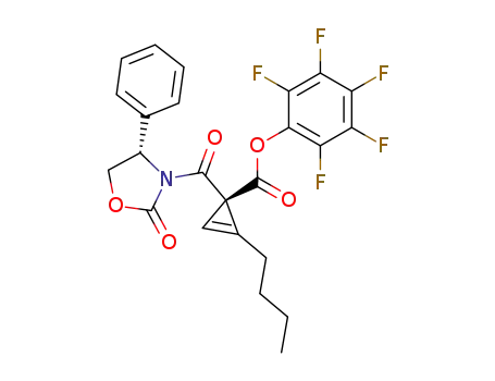 pentafluorophenyl 2-butyl-1-(2-oxo-4S-phenyl-oxazolidine-3-carbonyl)-cycloprop-2-ene carboxylic ester