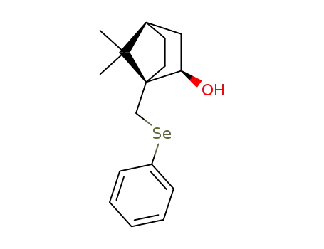 Molecular Structure of 156832-25-6 ((1S,2R,4R)-7,7-Dimethyl-1-phenylselanylmethyl-bicyclo[2.2.1]heptan-2-ol)