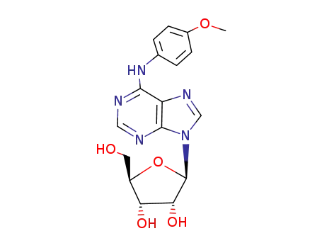 Molecular Structure of 29204-77-1 (N-(4-methoxyphenyl)-9-pentofuranosyl-9H-purin-6-amine)