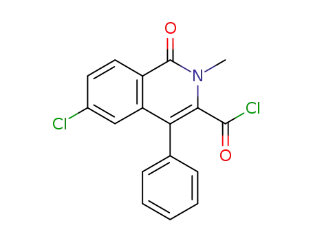 Molecular Structure of 1026161-23-8 (6-Chloro-2-methyl-1-oxo-4-phenyl-1,2-dihydro-isoquinoline-3-carbonyl chloride)