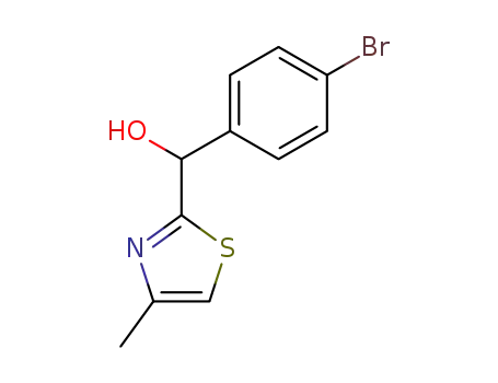 Molecular Structure of 129422-59-9 (2-Thiazolemethanol, a-(4-bromophenyl)-4-methyl-)