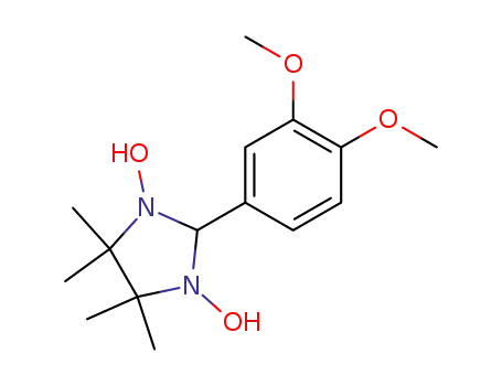 Molecular Structure of 898562-13-5 (Imidazolidine,
2-(3,4-dimethoxyphenyl)-1,3-dihydroxy-4,4,5,5-tetramethyl-)