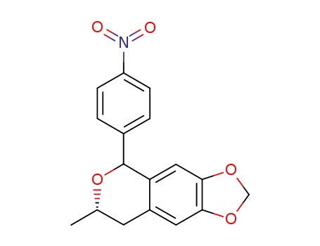 Molecular Structure of 196303-01-2 ((7S)-7-METHYL-5-(4-NITROPHENYL)-7,8-DIHYDRO-5H-[1,3]DIOXOLO[4,5-G]ISOCHROMENE)