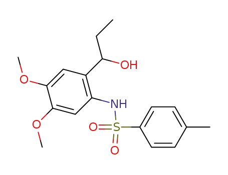Molecular Structure of 871563-18-7 (Benzenesulfonamide,
N-[2-(1-hydroxypropyl)-4,5-dimethoxyphenyl]-4-methyl-)