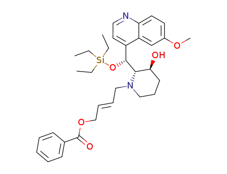 Benzoic acid (E)-4-{(2S,3S)-3-hydroxy-2-[(R)-(6-methoxy-quinolin-4-yl)-triethylsilanyloxy-methyl]-piperidin-1-yl}-but-2-enyl ester