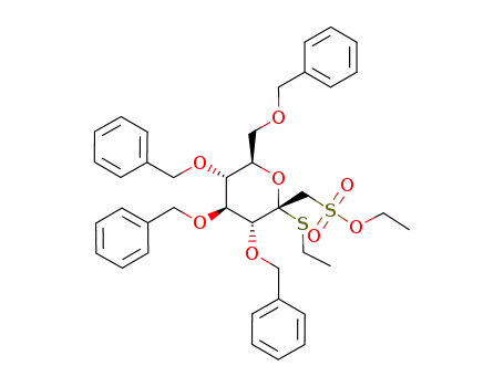 ethyl 3,4,5,7-tetra-O-benzyl-1-deoxy-1-ethylsulfonato-2-thio-α-D-gluco-hept-2-ulopyranoside