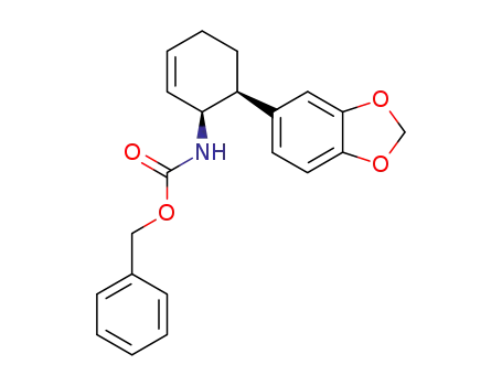 Molecular Structure of 77627-88-4 (benzyl cis-6-(3,4-methylenedioxyphenyl)-2-cyclohexen-1-yl carbamate)