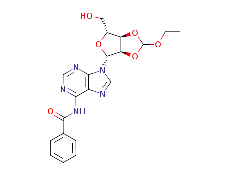 Molecular Structure of 10280-24-7 (Adenosine, N-benzoyl-2',3'-O-(ethoxymethylene)-)