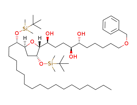 (1S,4S,5R)-10-Benzyloxy-1-{(2R,3R,5S)-3-(tert-butyl-dimethyl-silanyloxy)-5-[(S)-1-(tert-butyl-dimethyl-silanyloxy)-octadecyl]-tetrahydro-furan-2-yl}-decane-1,4,5-triol