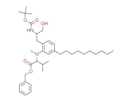 2-{[2-(2-tert-Butoxycarbonylamino-3-hydroxy-propyl)-5-decyl-phenyl]-methyl-amino}-3-methyl-butyric acid benzyl ester