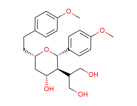 2-{4-hydroxy-2-(4-methoxy-phenyl)-6-[2-(4-methoxy-phenyl)-ethyl]-tetrahydro-pyran-3-yl}-propane-1,3-diol