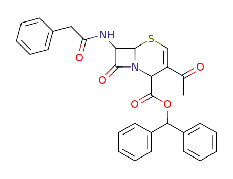 diphenylmethyl 7-phenylacetamido-3-acetyl-2-cephem-4-carboxylate